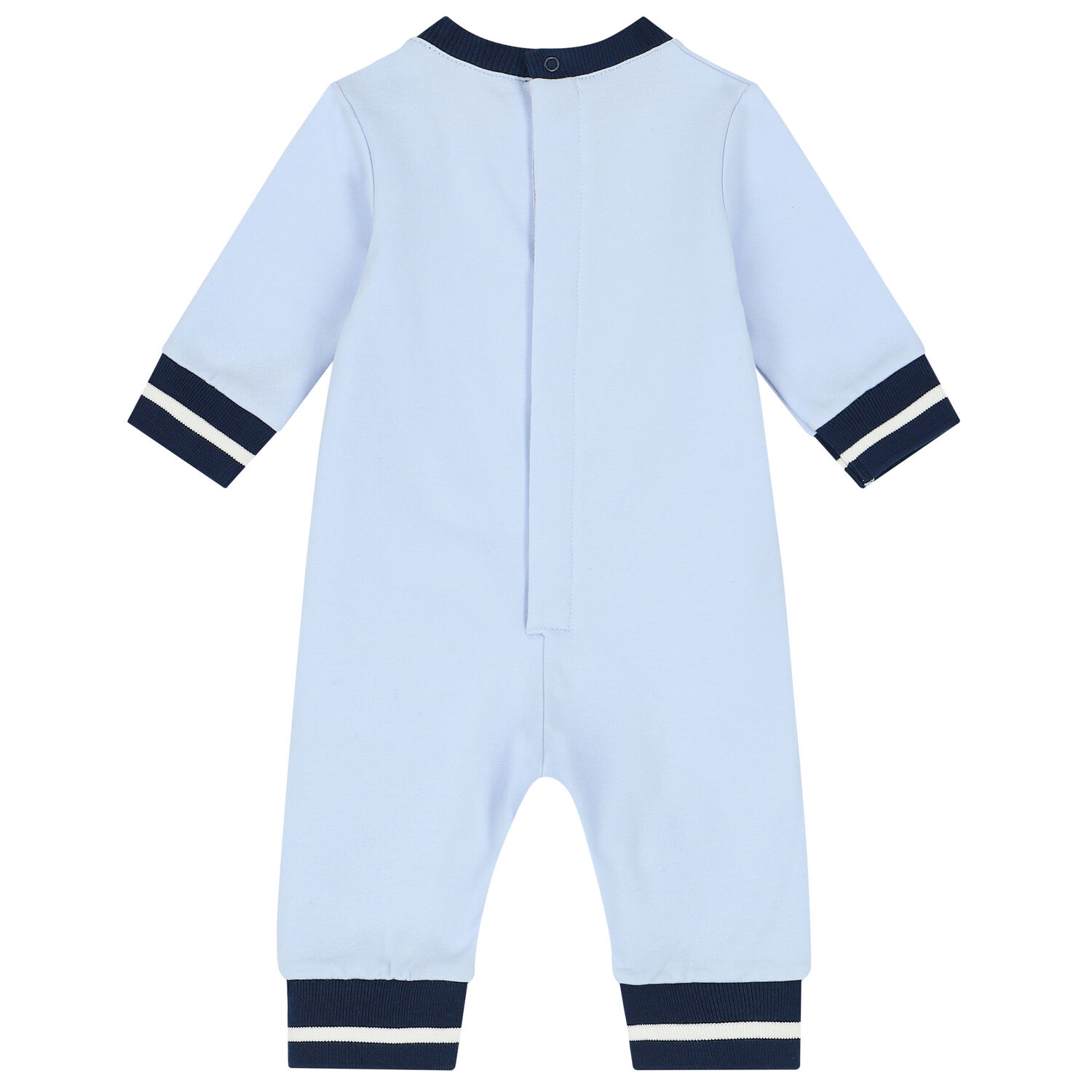 Baby Boys Blue Logo & Animals Romper, 1, hi-res